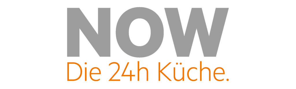 Logo für eine neue Produktlinie, die aus ausgewählten Schränken und reduzierten Umfeldartikeln besteht. Name NOW, die 24 h Küche.